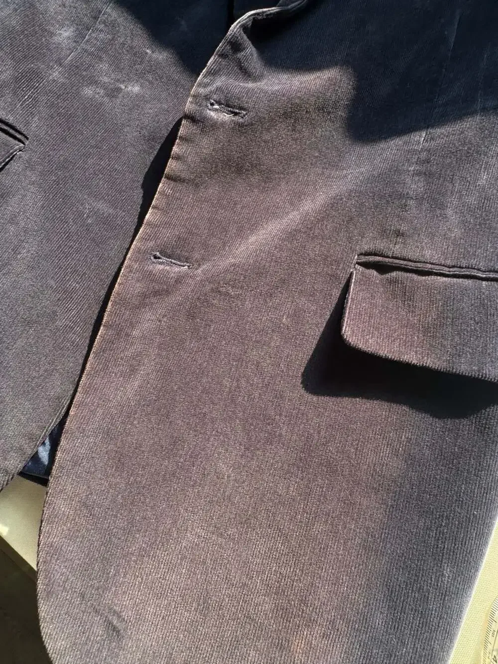 Stafford Dark Academia Navy Corduroy Sport Coat Elbow Patch 40R
